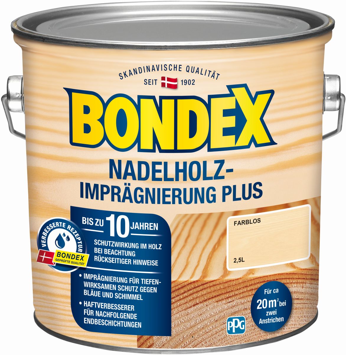 BONDEX Nadelholz-Imprägnierung Plus  2,5 L, Holzschutzgrundierung, Schutz vor Bläue und Schimmel